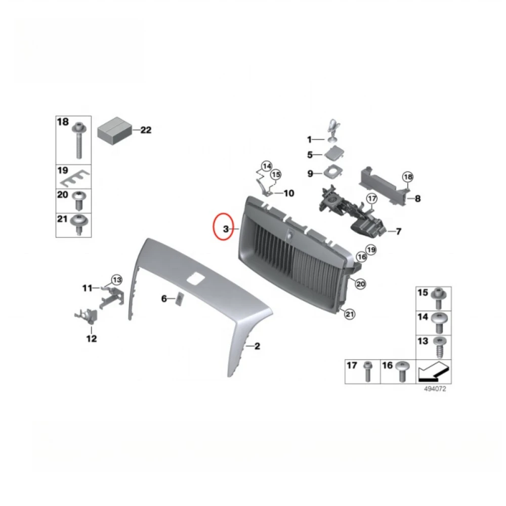 51117301357 for Ghost Grille High Quality Spare Parts